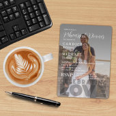 Moderne Elegante Zwart-Wit Fotobruiloft Kaart