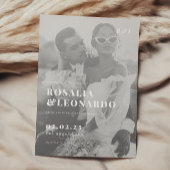 Moderne Elegante Zwart-Wit Fotobruiloft Kaart