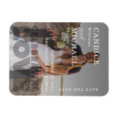 Moderne Elegante Zwart-Wit Fotobruiloft Magneet (Horizontaal)