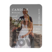 Moderne Elegante Zwart-Wit Fotobruiloft Magneet (Verticaal)