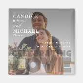 Moderne Elegante Zwart-Wit Fotobruiloft Magneet (Voorkant)