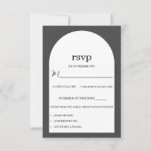 Moderne Elegante Zwart-Wit Fotobruiloft RSVP Kaartje (Voorkant)