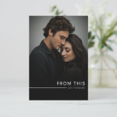 Moderne Elegante Zwart-Wit Fotodag Vooruit Save The Date (Staand voorkant)