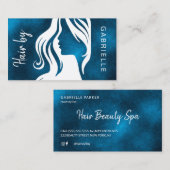 Moderne elegante zwart-wit haarstylist marine visitekaartje (Voorkant / Achterkant)