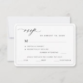 Moderne elegante zwart-wit maaltijd keuze bruiloft RSVP kaartje (Voorkant)