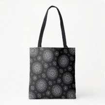 Moderne Elegante Zwart & Wit Mandala Dot Art