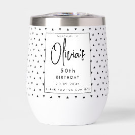 Moderne Elegante Zwart & Wit Persoonlijke Naam 50e