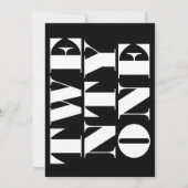 Moderne Elegante Zwart-Wit Vette Typografie Kaart (Achterkant)