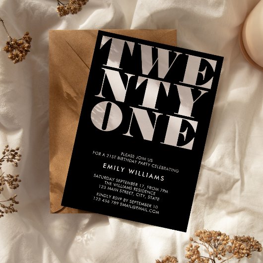 Moderne Elegante Zwart-Wit Vette Typografie Kaart