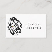 Moderne Elegante Zwart-Witte Bloem Visitekaartje (Voorkant)