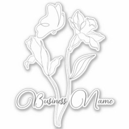 Moderne elegante zwart-witte bloemen sticker