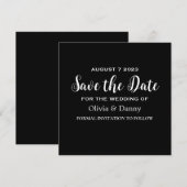Moderne Elegante Zwart Witte Save The Date Kaart (Voorkant / Achterkant)