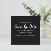 Moderne Elegante Zwart Witte Save The Date Kaart (Staand voorkant)