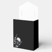Moderne Elegante Zwart-Witte Trouwbloemen Bedankdoosjes (Geopend)