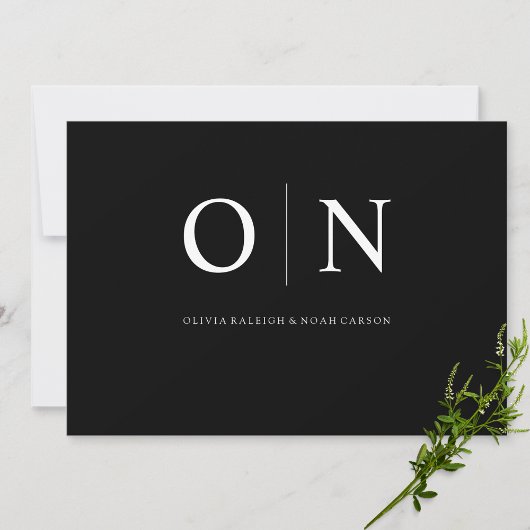 Moderne & Elegante Zwarte Bewaar de Datum Trouwkaa Save The Date