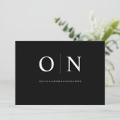 Moderne & Elegante Zwarte Bewaar de Datum Trouwkaa Save The Date (Staand voorkant)