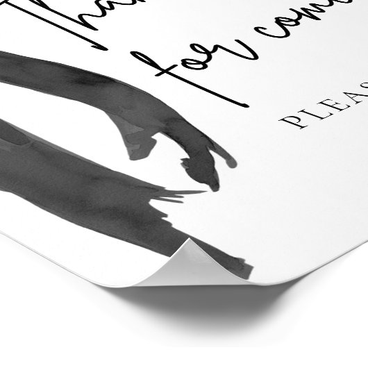 Moderne elegante zwarte boog Bedankt voor het kome Poster (Hoek)