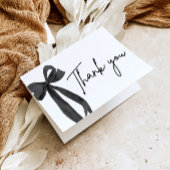 Moderne Elegante Zwarte Boog Coquette Bedankkaart