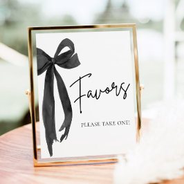 Moderne Elegante Zwarte Boog Coquette Favorieten T Poster