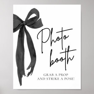 Moderne Elegante Zwarte Boog Foto Booth Teken Poster