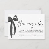 Moderne elegante zwarte boog raad eens hoeveel kur kaart (Voorkant)