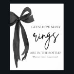 Moderne elegante zwarte boog raad eens hoeveel rin poster<br><div class="desc">💍🎀 Voeg een vleugje moderne elegantie toe aan je vrijgezellenfeest met dit Black Bow "Guess How Many Rings"-spel! Met een verfijnde zwarte strik en een minimalistisch ontwerp, nodigt dit leuke raadspel gasten uit om hun beste gok te nemen op hoeveel ringen er in een pot zitten. Het beste antwoord wint...</div>