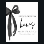 Moderne elegante zwarte boog Raad hoeveel bogen sp Poster<br><div class="desc">🎀🖤 Voeg een speelse en elegante touch toe aan uw vrijgezellenfeest met dit Modern Elegant Black Bow "Guess How Many Bows"-spel! Met een chique zwarte strik en een minimalistisch ontwerp nodigt deze leuke activiteit gasten uit om te raden hoeveel bogen er in een pot zitten. De beste gok wint een...</div>