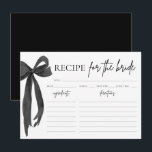 Moderne Elegante Zwarte Boog Vrijgezellenfeest Rec Kaart<br><div class="desc">Verzamel zoete herinneringen en favoriete gerechten met deze Modern Elegant Black Bow receptenkaart voor vrijgezellenfeesten 🎀 Met een minimalistisch zwart lintontwerp en een strakke, stijlvolle lay-out, is het ideaal voor gasten om gekoesterde recepten te delen met de bruid-to-be. Een doordachte touch voor een receptendoos of aandenken multomap 🖤 Combineer het...</div>
