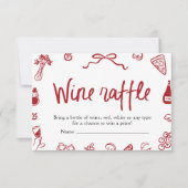 Moderne Elegante Zwarte Boog Wijn Raffle Game Tick Kaart (Voorkant)