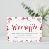 Moderne Elegante Zwarte Boog Wijn Raffle Game Tick Kaart (Staand voorkant)