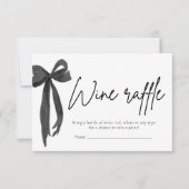 Moderne Elegante Zwarte Boog Wijn Raffle Game Tick Kaart (Voorkant)
