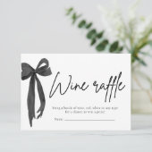Moderne Elegante Zwarte Boog Wijn Raffle Game Tick Kaart (Staand voorkant)