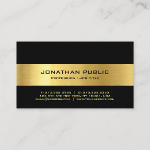 Moderne, elegante zwarte en gouden eenvoudige Sjab Visitekaartje