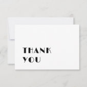 Moderne, elegante zwarte en witte bruiloft bedankkaart (Voorkant)