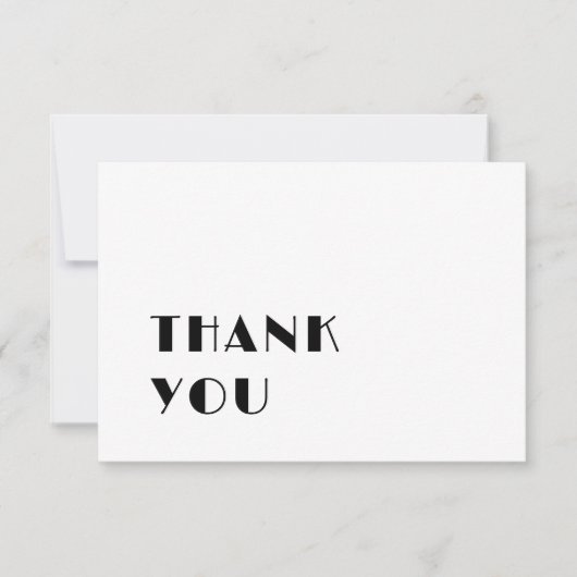 Moderne, elegante zwarte en witte bruiloft bedankkaart (Voorkant)