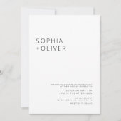 Moderne elegante zwarte en witte bruiloft kaart (Voorkant)