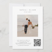 Moderne elegante zwarte en witte bruiloft kaart (Achterkant)