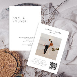 Moderne elegante zwarte en witte bruiloft kaart