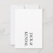 Moderne Elegante Zwarte En Witte Gepersonaliseerde RSVP Kaartje (Achterkant)