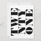 Moderne Elegante Zwarte en Witte Krachtige Typogra Kaart (Achterkant)