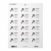 Moderne Elegante Zwarte en Witte Meisjesachtige Ha Etiket (Full Sheet)