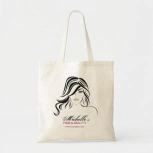 Moderne Elegante Zwarte en Witte Meisjesachtige Ha Tote Bag