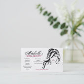 Moderne Elegante Zwarte en Witte Meisjesachtige Ha Visitekaartje (Staand voorkant)