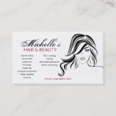 Moderne Elegante Zwarte en Witte Meisjesachtige Ha Visitekaartje (Voorkant)