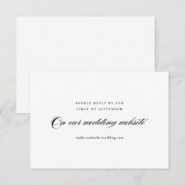Moderne Elegante Zwarte en Witte Minimalistische T RSVP Kaartje