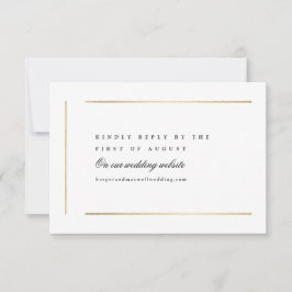 Moderne Elegante Zwarte en Witte Minimalistische T RSVP Kaartje