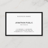 Moderne elegante zwarte en witte professionele vle visitekaartje (Achterkant)