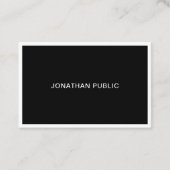 Moderne elegante zwarte en witte professionele vle visitekaartje (Voorkant)