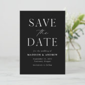 Moderne Elegante Zwarte en Witte QR Code Save The Date (Staand voorkant)