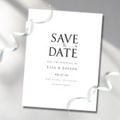 Moderne Elegante Zwarte en Witte Save the Date Briefkaart